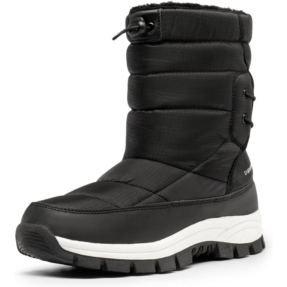imageDREAM PAIRS Womens Winter Snow Boots Waterproof Lightweight Warm Fashion Janara Mid Calf BootBlack
