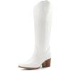 imageDREAM PAIRS Cowboy Boots for Women Cowgirl Knee High Boots Comfortable Pull On Zipper Chunky Heel Pointed Toe Embroidered Western BootsSize 8WhiteSDKB2410W