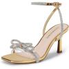 imageDREAM PAIRS Womens Double Bowknots Heels Open Square Toe Ankle Strap Crystal Rhinestone Dress Sandals for Party WeddingGoldpat