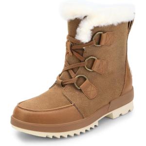 DREAM PAIRS Ankle Winter Boots for Women Snow Boots Anti-Slip Resistant Classic Warm Faux Fur Lined Lace Up for Outdoor Hiking Walking(Tan)