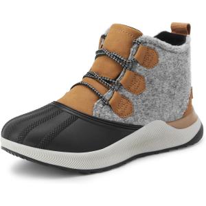 DREAM PAIRS Ankle Winter Boots for Women Waterproof Lace Up Anti-Slip Warm Snow Booties Fashion Sneaker Boots(Brown/Black)