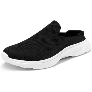 DREAM PAIRS Mules for Women Shoes Slip on Sneakers Knit Flats Lightweight Breathable Comfortable Walking Shoes(Black)