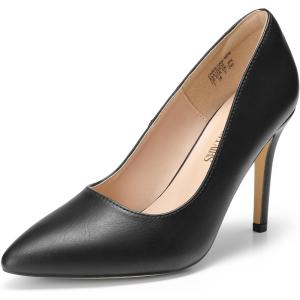 DREAM PAIRS Women’s Closed Toe High Heels Dress Pointed Toe Wedding Pump Shoes(Black/Pu)