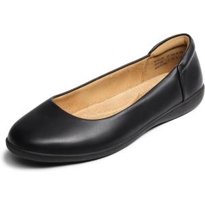 DREAM PAIRS Women’s Comfortable Ballet Dressy Work Flats, Round Toe Slip on Office Shoes(Black)