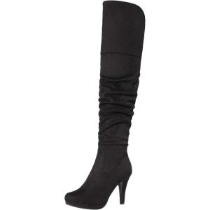 DREAM PAIRS Women’s HIGHPLAT Black Chunky Thigh High Over The Knee High Heel Boots(Sarahi-black)