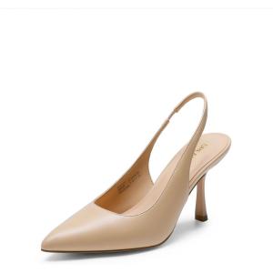 DREAM PAIRS Women’s Heels Slingback Stiletto Pumps Shoes Pointed Closed Toe Kitten Heels Dress Bridal Elegant Wedding Sexy Party(Nude-pu)