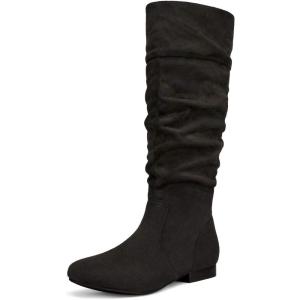 DREAM PAIRS Women’s Knee High Pull On Fall Weather Winter Boots(Black)