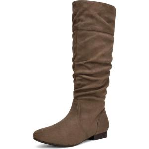 DREAM PAIRS Women’s Knee High Pull On Fall Weather Winter Boots(Taupe)