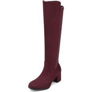 DREAM PAIRS Women’s Knee High Stretchy Fashion Boots(Burgundy)