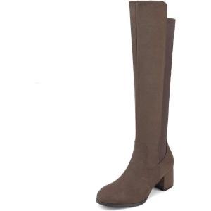 DREAM PAIRS Women’s Knee High Stretchy Fashion Boots(Khaki)