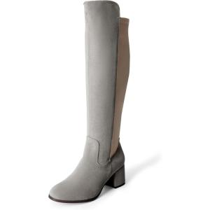 DREAM PAIRS Women’s Knee High Stretchy Fashion Boots(Light/Grey)