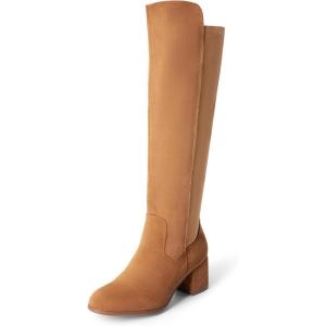 DREAM PAIRS Women’s Knee High Stretchy Fashion Boots(Tan-suede)