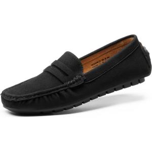 DREAM PAIRS Women’s Loafers Penny Loafer Slip on Casual Dressy Comfortable Business Work Office Moccasins Driving Loafer Shoes(Black-suede)