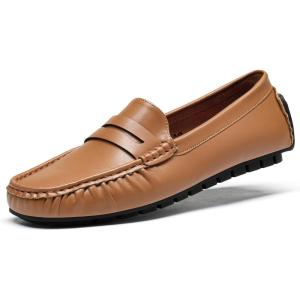 DREAM PAIRS Women’s Loafers Penny Loafer Slip on Casual Dressy Comfortable Business Work Office Moccasins Driving Loafer Shoes(Tan)