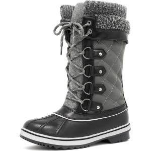 DREAM PAIRS Women’s Mid-Calf Waterproof Winter Snow Boots MONTE_02(Grey)