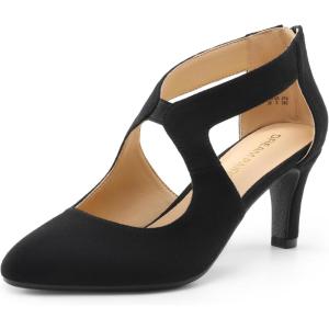 DREAM PAIRS Women’s Pumps Closed Pointed Toe Kitten Heels Elegant Party Wedding Dress Shoes for Women(Black)