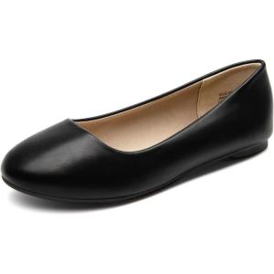 DREAM PAIRS Women’s Sole-Simple Wide Width Flats, Ballerina Walking Flats, Comfortable Slip on Shoes(Black)
