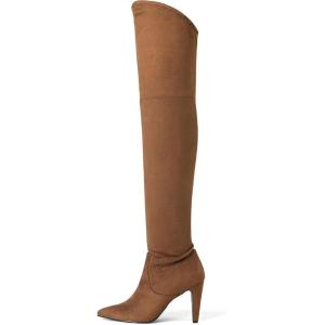 DREAM PAIRS Women’s Thigh High Boots Over The Knee Heels Long Sexy Pointed Toe Boots(Brown/Suede)
