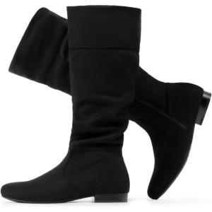 DREAM PAIRS Women’s Wide Calf Knee High Pull On Fall Weather Winter Boots(Wide/Calf/Black)