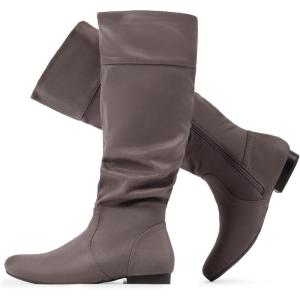 DREAM PAIRS Women’s Wide Calf Knee High Pull On Fall Weather Winter Boots(Wide/Calf/Taupe)