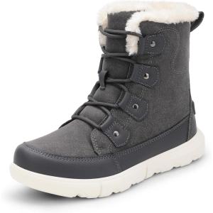 DREAM PAIRS Womens Winter Boots Cozy Faux Fur Anti-Slip Snow Boots Lace Up Comfort Stylish Ankle Booties for Cold Weather City Walk(Dark Grey)