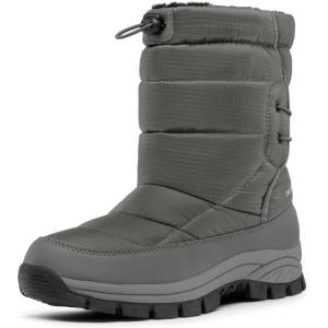 DREAM PAIRS Women’s Winter Snow Boots Waterproof Lightweight Warm Fashion Janara Mid Calf Boot(Grey)