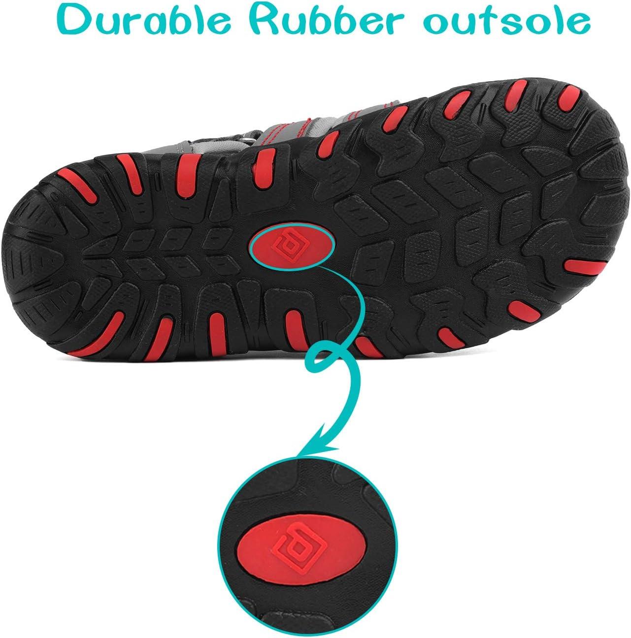 imageDREAM PAIRS Boys Girls ClosedToe Outdoor Summer Sport Sandals for LittleBig KidGreyLightGreyRed