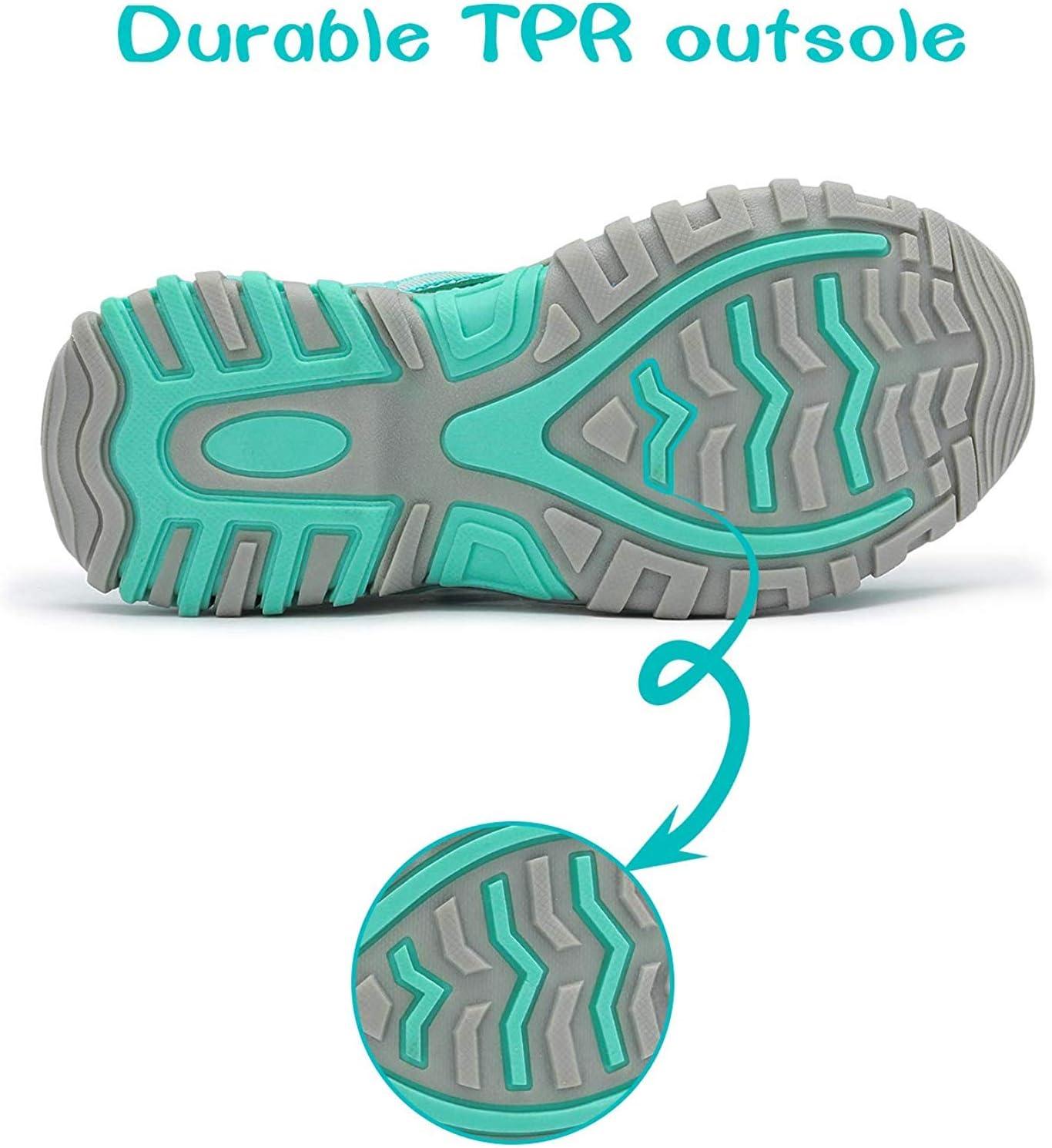 imageDREAM PAIRS Boys Girls ClosedToe Outdoor Summer Sport Sandals for LittleBig KidLightGreenCoral