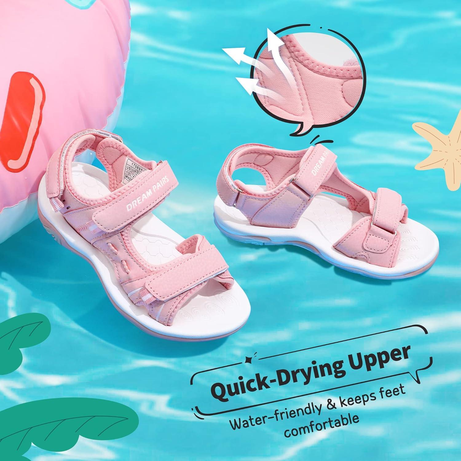imageDREAM PAIRS Boys Girls Fashion Athletic Summer Sports SandalsToddlerLittle KidBig KidLightPink