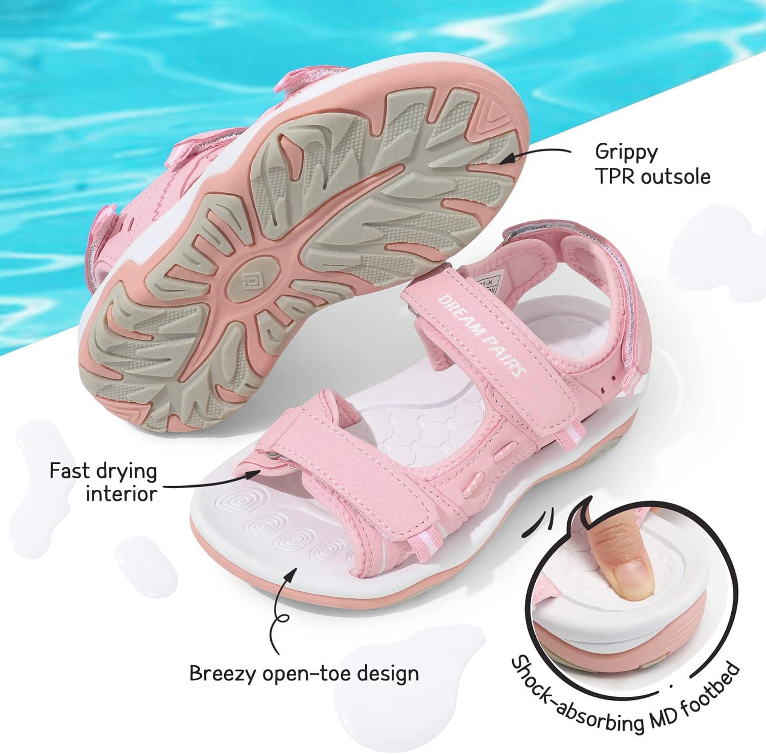 imageDREAM PAIRS Boys Girls Fashion Athletic Summer Sports SandalsToddlerLittle KidBig KidLightPink