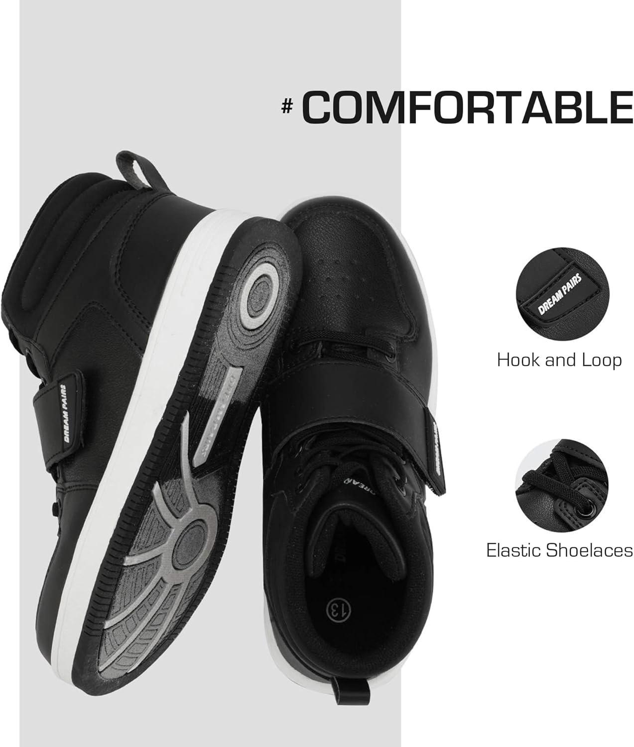 imageDREAM PAIRS Boys Girls High Top Sneaker LilLegends Skyhigh Basketball ShoesBlack