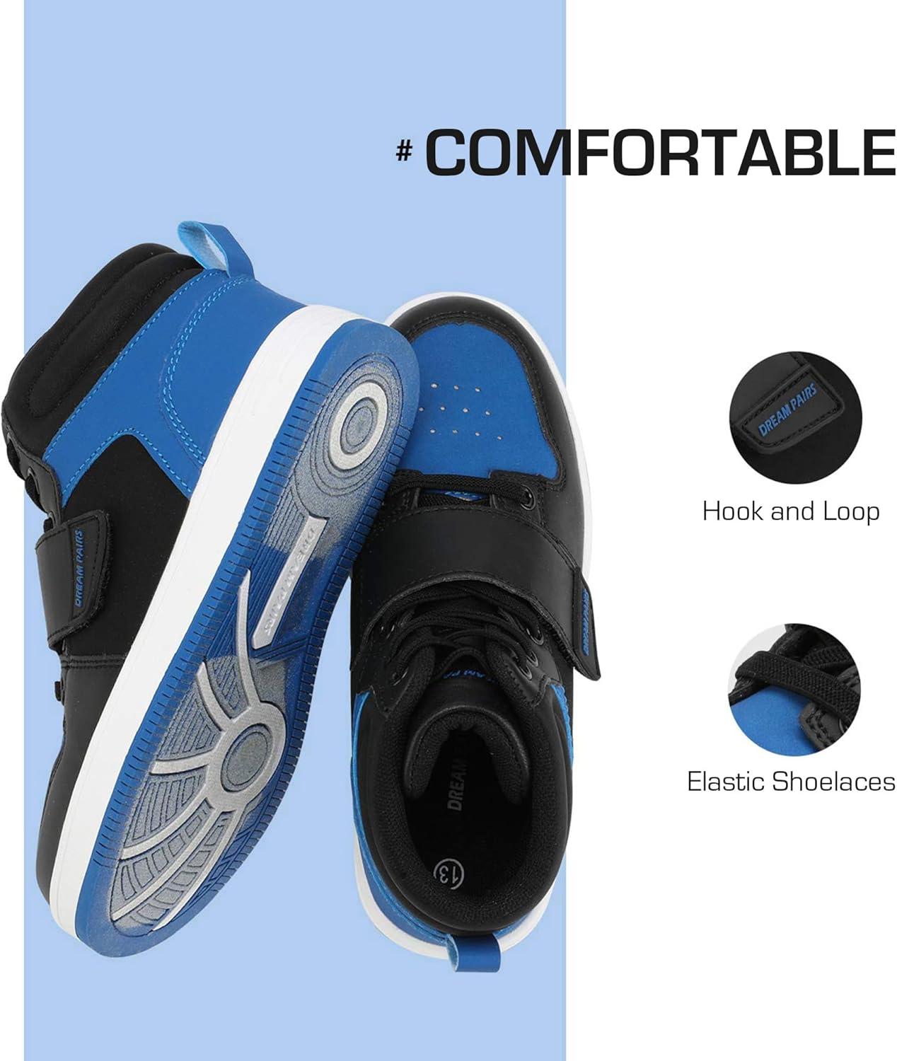 imageDREAM PAIRS Boys Girls High Top Sneaker LilLegends Skyhigh Basketball ShoesBlackRoyalBlue