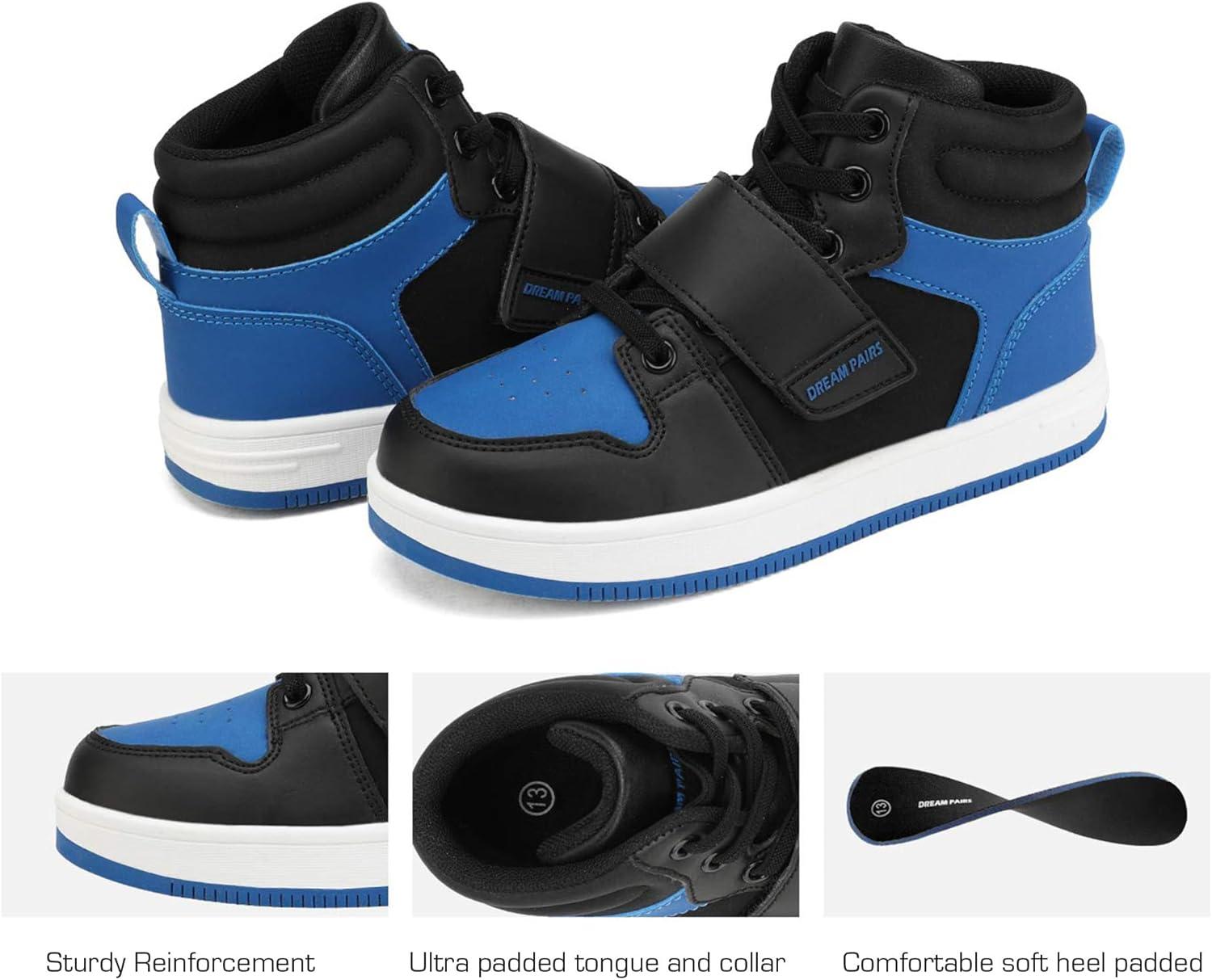 imageDREAM PAIRS Boys Girls High Top Sneaker LilLegends Skyhigh Basketball ShoesBlackRoyalBlue