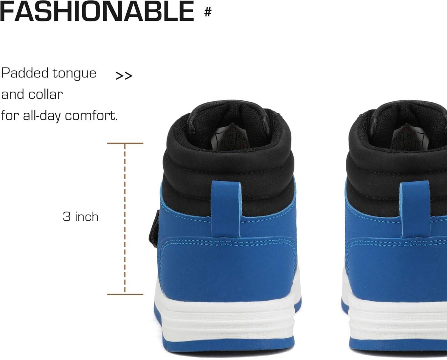 imageDREAM PAIRS Boys Girls High Top Sneaker LilLegends Skyhigh Basketball ShoesBlackRoyalBlue