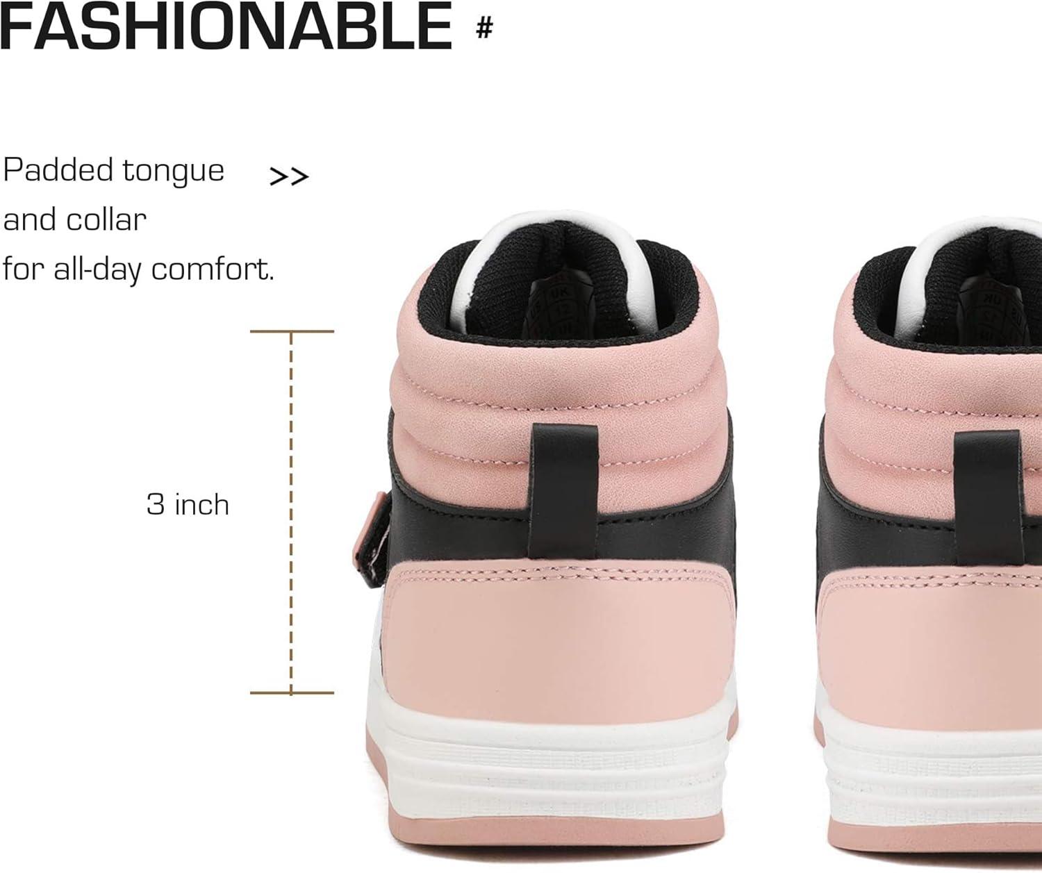 imageDREAM PAIRS Boys Girls High Top Sneaker LilLegends Skyhigh Basketball ShoesBlackWhitePink
