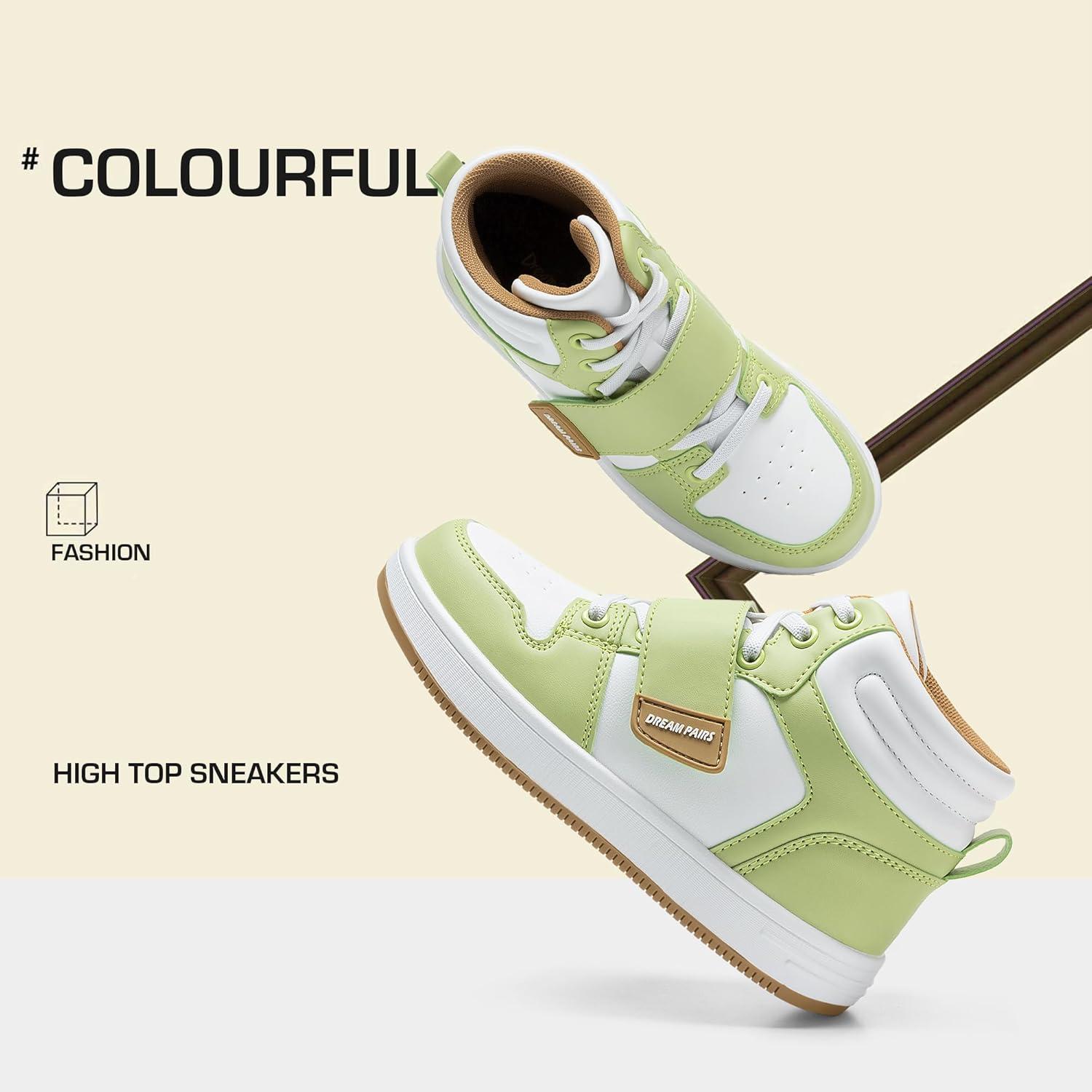 imageDREAM PAIRS Boys Girls High Top Sneaker LilLegends Skyhigh Basketball ShoesGreen