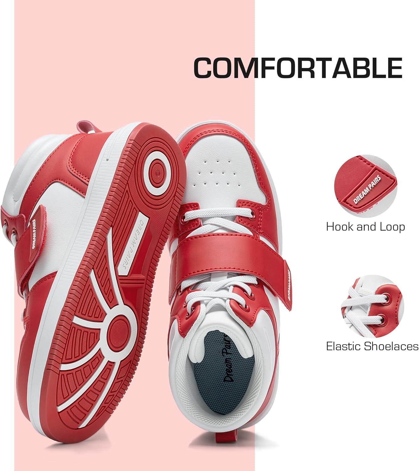 imageDREAM PAIRS Boys Girls High Top Sneaker LilLegends Skyhigh Basketball ShoesRed