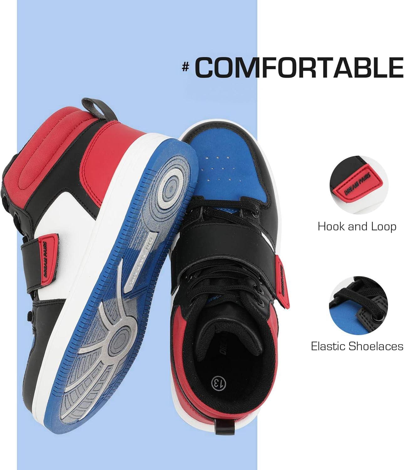 imageDREAM PAIRS Boys Girls High Top Sneaker LilLegends Skyhigh Basketball ShoesRedBlueBlack