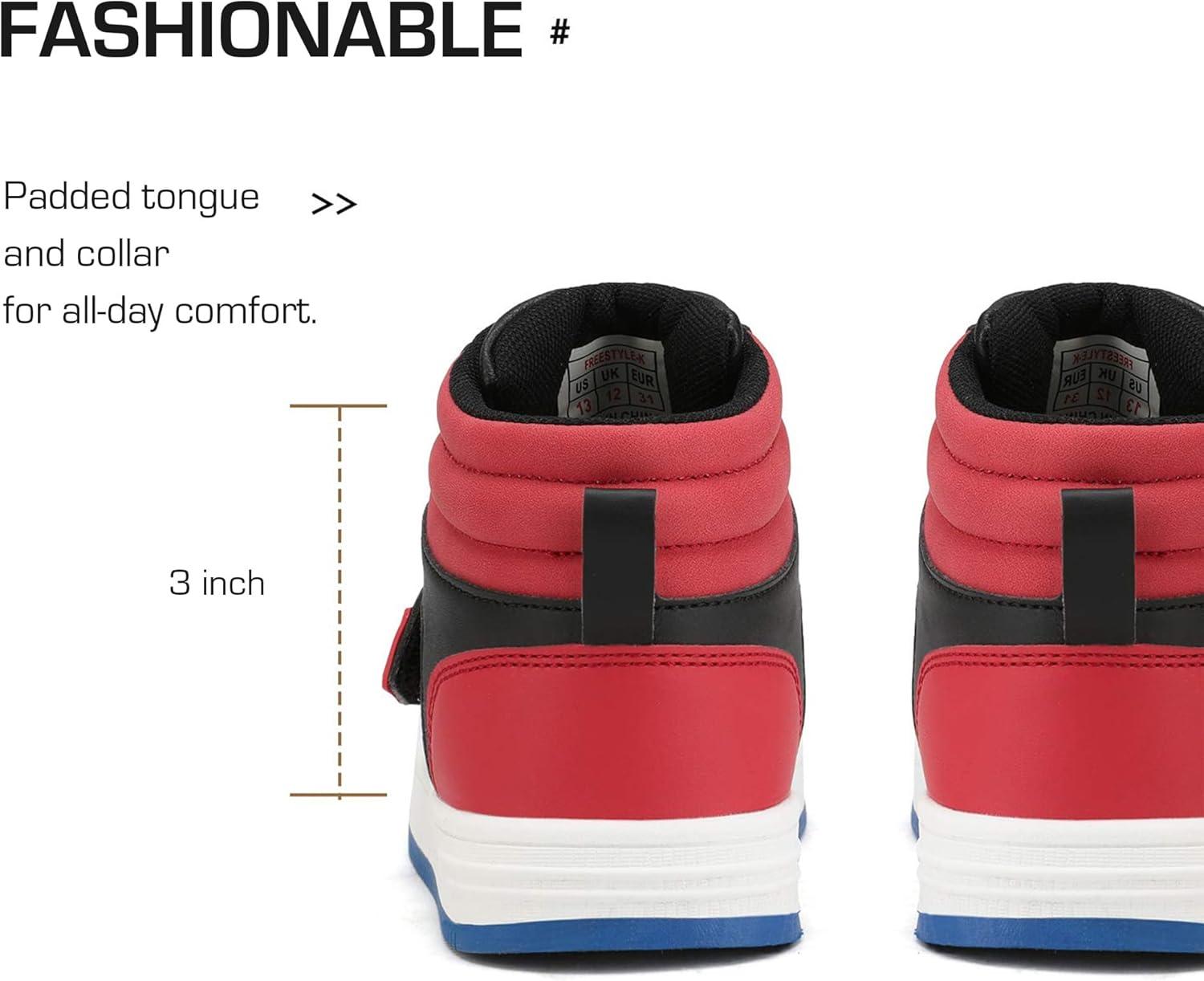 imageDREAM PAIRS Boys Girls High Top Sneaker LilLegends Skyhigh Basketball ShoesRedBlueBlack
