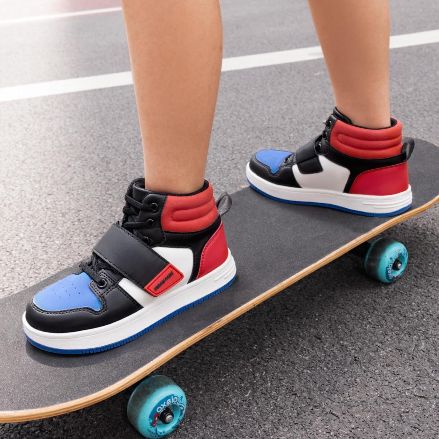 imageDREAM PAIRS Boys Girls High Top Sneaker LilLegends Skyhigh Basketball ShoesRedBlueBlack