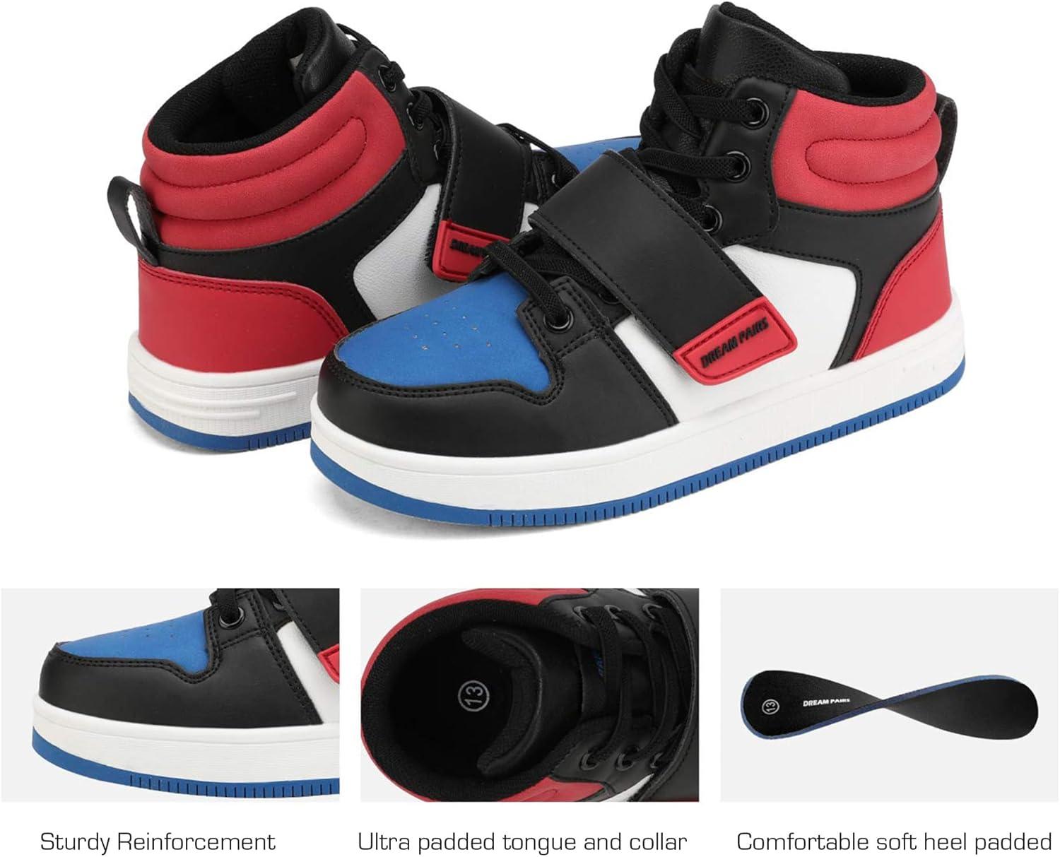 imageDREAM PAIRS Boys Girls High Top Sneaker LilLegends Skyhigh Basketball ShoesRedBlueBlack