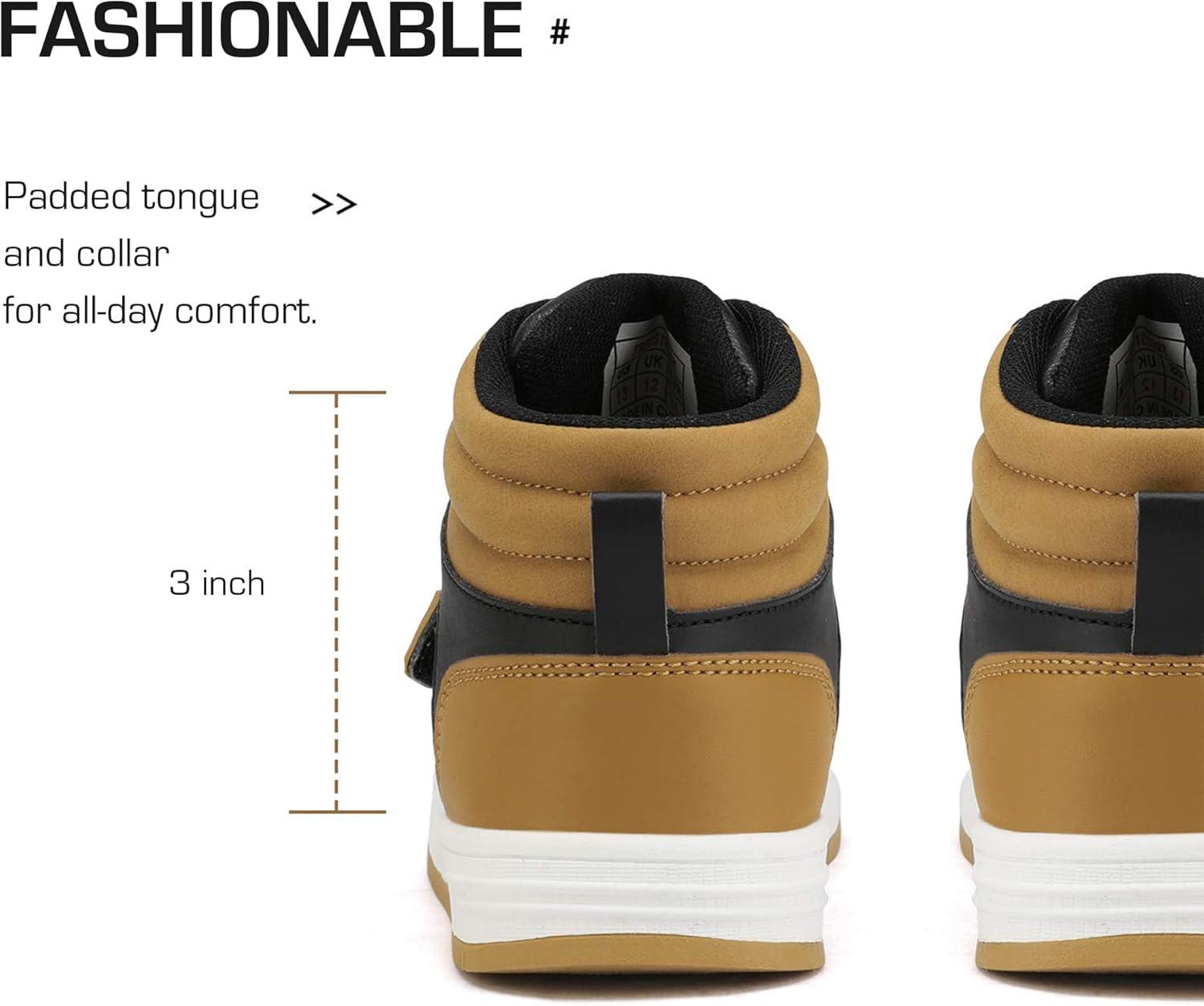 imageDREAM PAIRS Boys Girls High Top Sneaker LilLegends Skyhigh Basketball ShoesYellowWhiteBlack