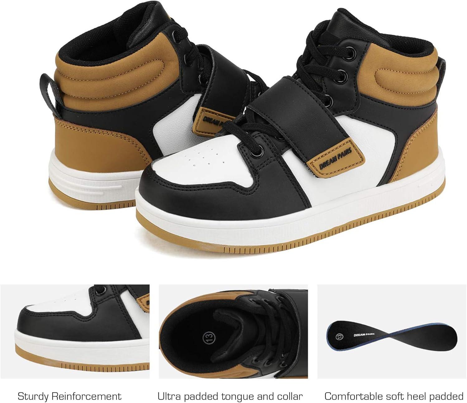 imageDREAM PAIRS Boys Girls High Top Sneaker LilLegends Skyhigh Basketball ShoesYellowWhiteBlack