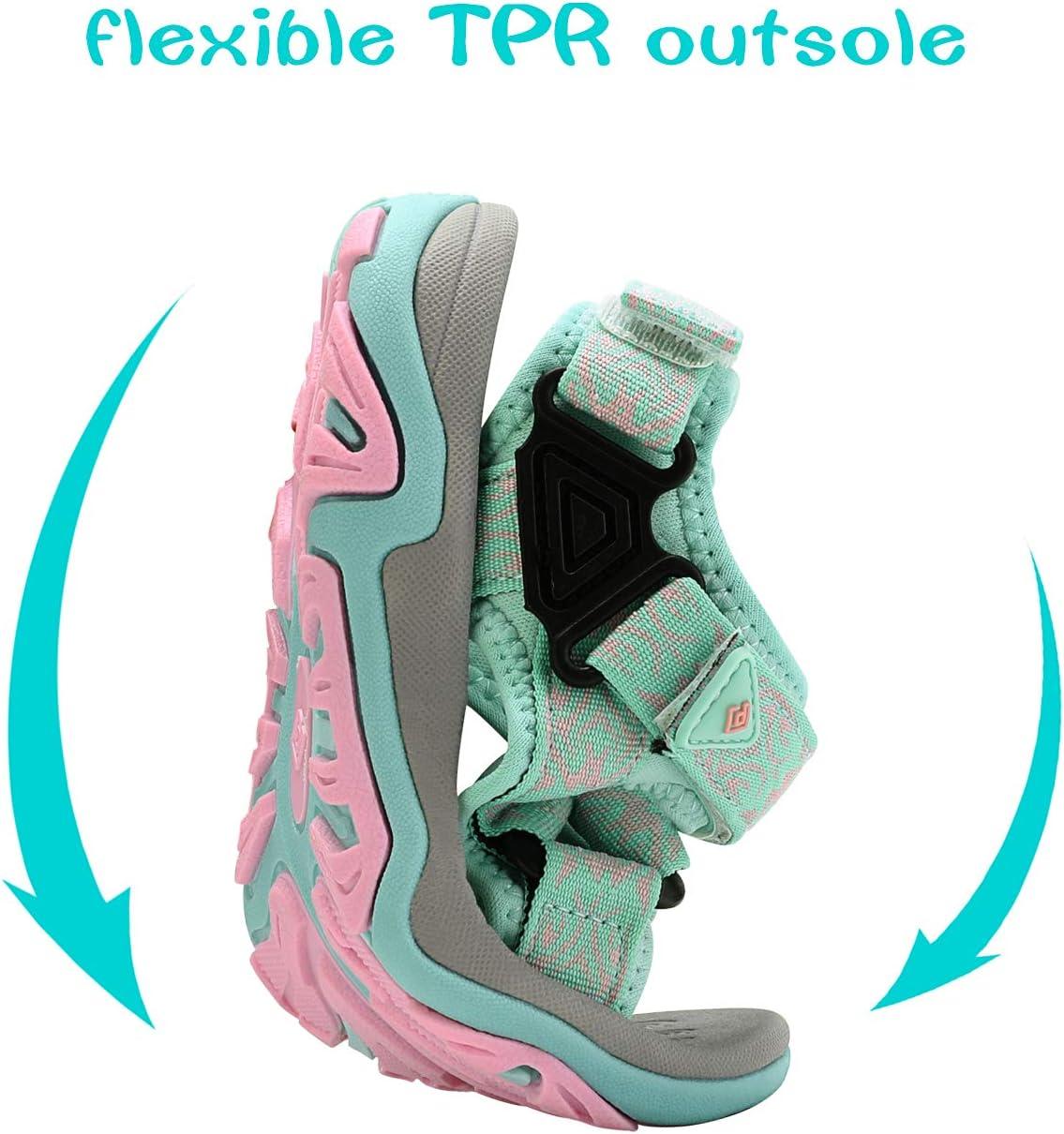 imageDREAM PAIRS Boys Girls Sandals Kids Adventurous LightWeight Adjustable Straps Summer Sandals ToddlerLittle KidBig KidMintPink