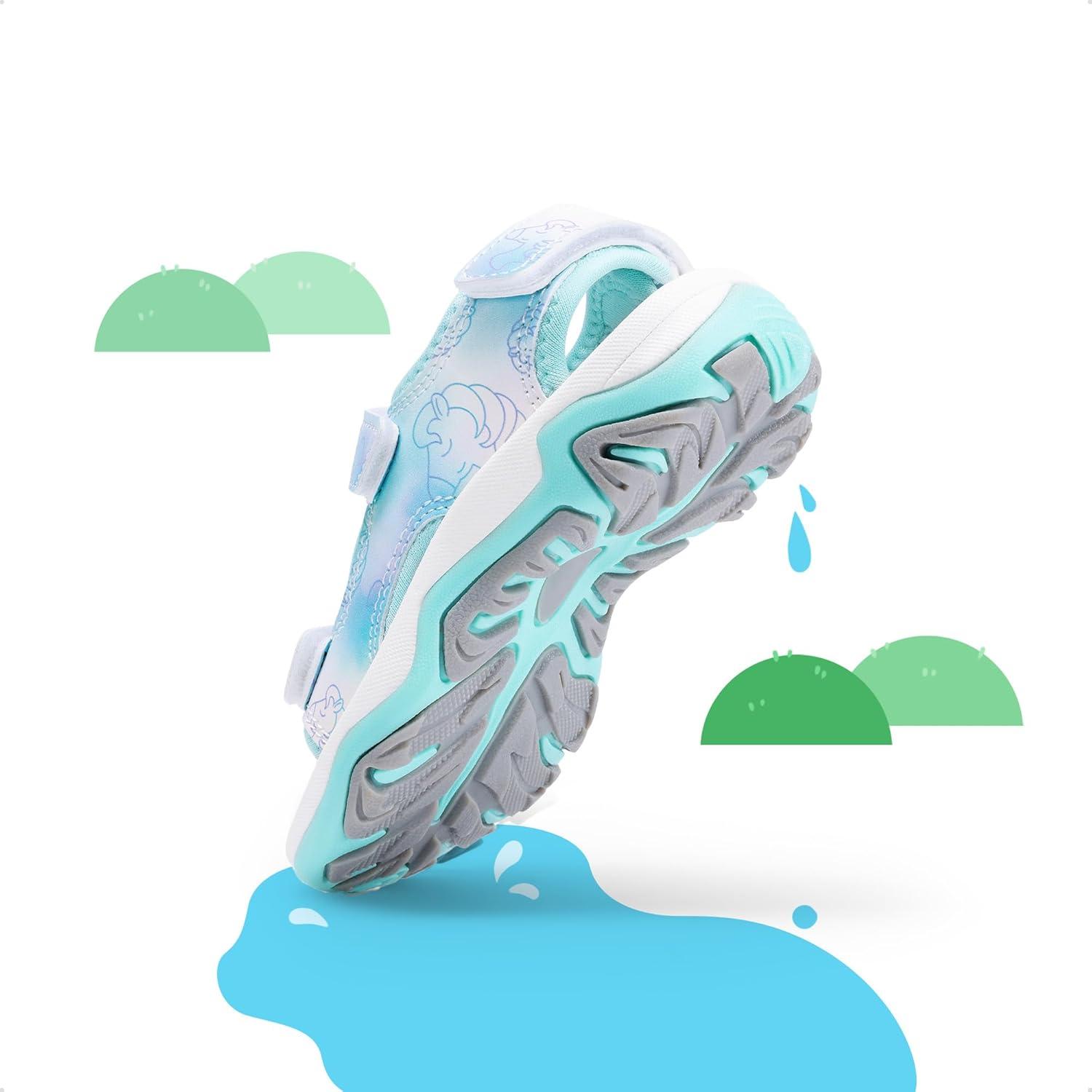 imageDREAM PAIRS Boys Girls Sandals Summer Outdoor Athletic Kids Sport Water Shoes for ToddlerLittle KidLight Bluepu