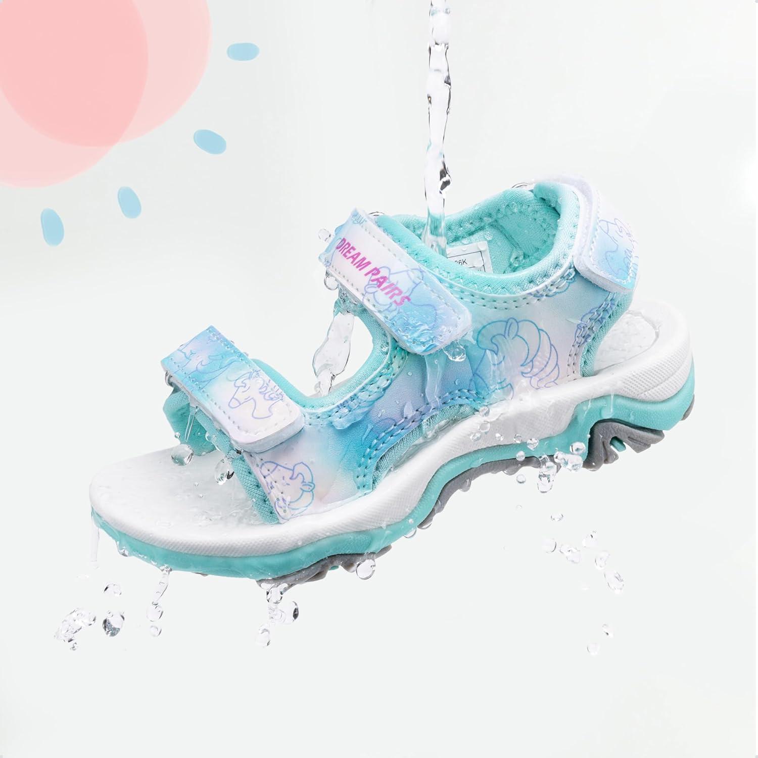 imageDREAM PAIRS Boys Girls Sandals Summer Outdoor Athletic Kids Sport Water Shoes for ToddlerLittle KidLight Bluepu