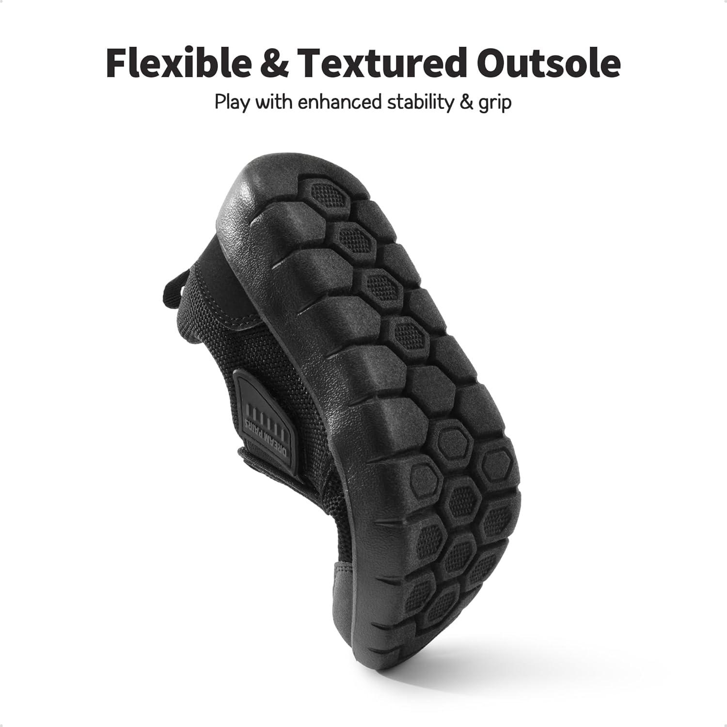 imageDREAM PAIRS Boys Girls Shoes Kids Slip on Tennis EZOns MightyMovers Running Athletic Barefoot Zero Drop Sports SneakersAll Black