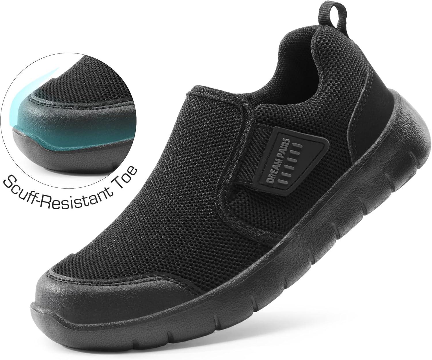 imageDREAM PAIRS Boys Girls Shoes Kids Slip on Tennis EZOns MightyMovers Running Athletic Barefoot Zero Drop Sports SneakersAll Black