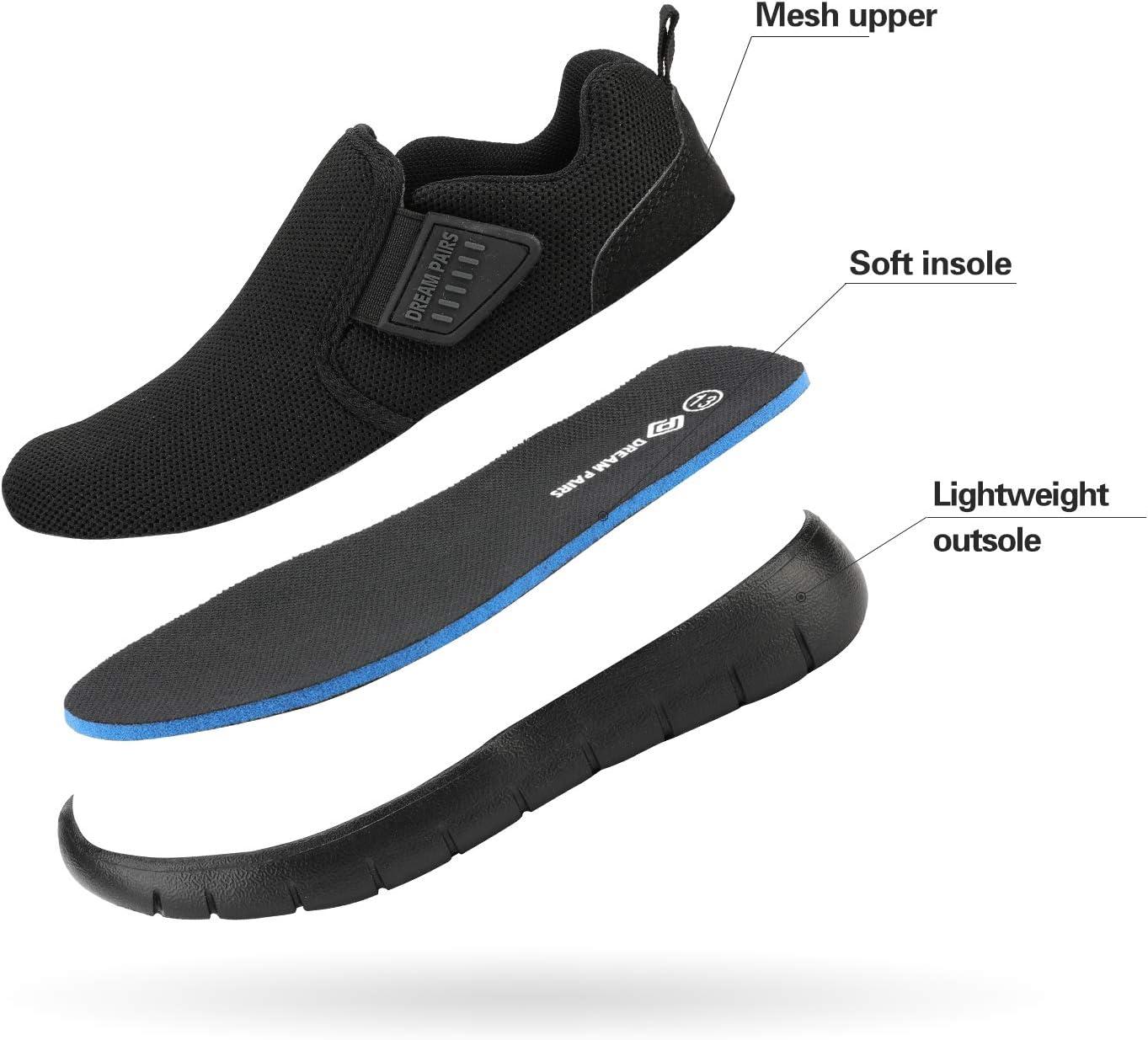 imageDREAM PAIRS Boys Girls Shoes Kids Slip on Tennis EZOns MightyMovers Running Athletic Barefoot Zero Drop Sports SneakersBlack Monochrome