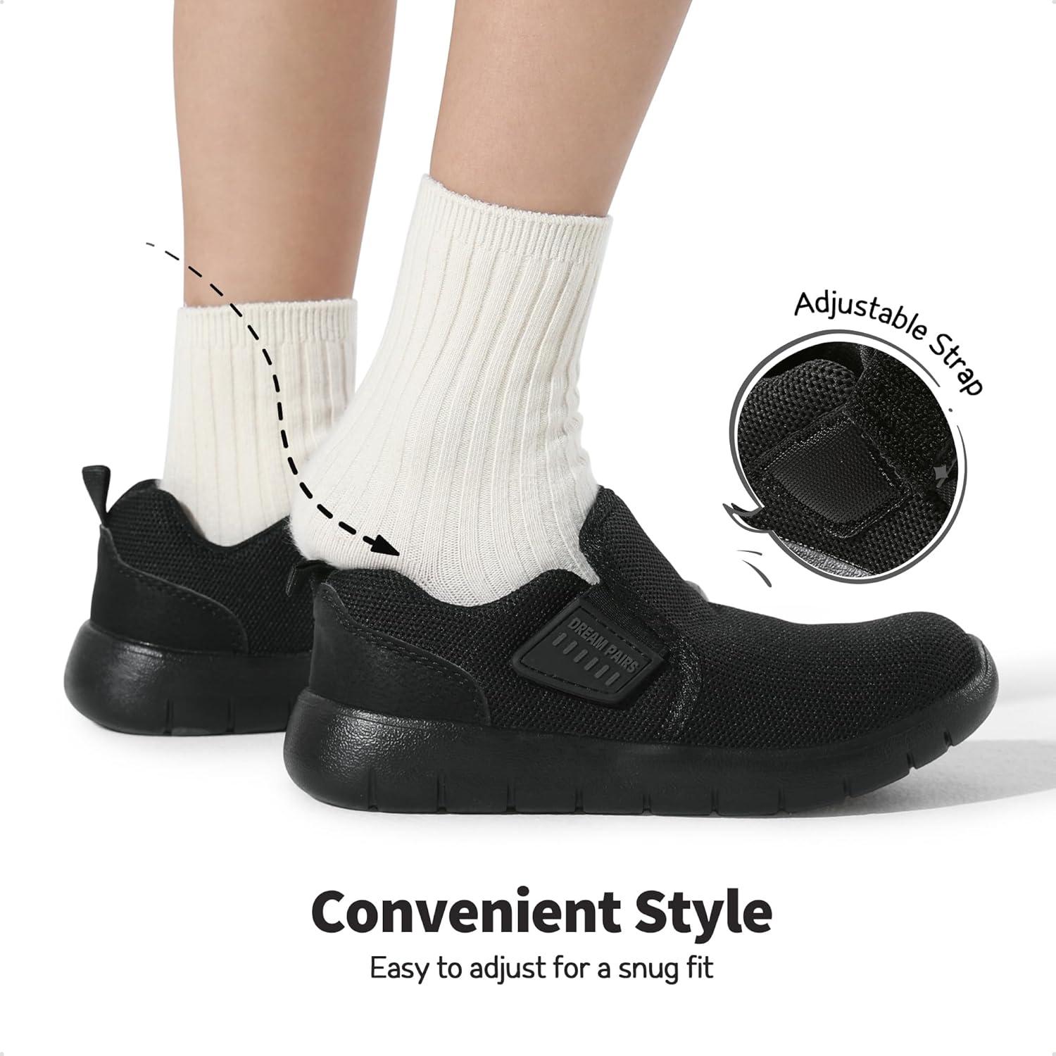 imageDREAM PAIRS Boys Girls Shoes Kids Slip on Tennis EZOns MightyMovers Running Athletic Barefoot Zero Drop Sports SneakersBlack Monochrome